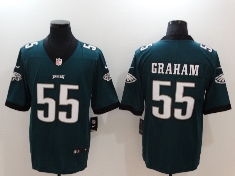 Men's Philadelphia Eagles Brandon Graham #55 Midnight Green Game Jersey1