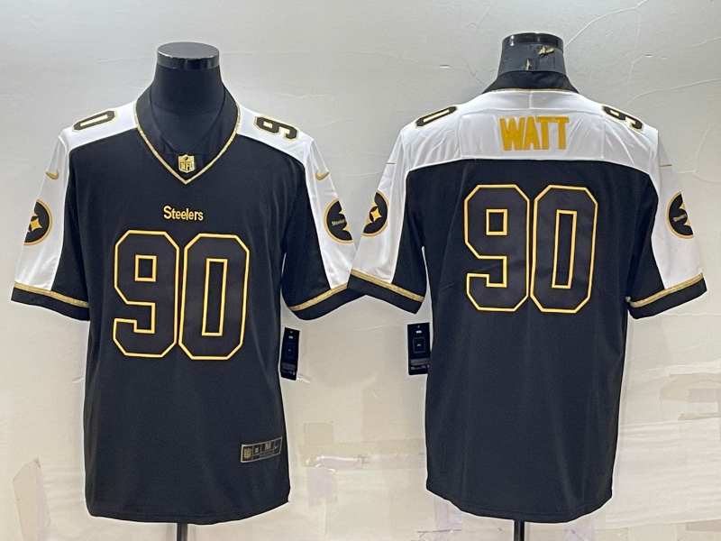 Men's Pittsburgh Steelers #90 T.J. Watt Black Game Jersey1