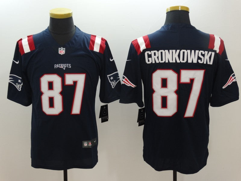 Men's New England Patriots Rob Gronkowski #87 Navy Game Player Jersey1