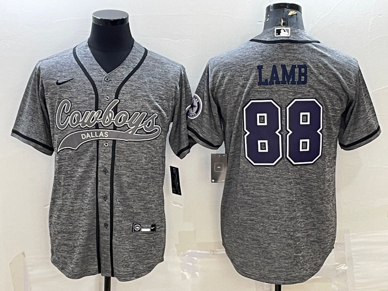 Men's Dallas Cowboys CeeDee Lamb Gray Player Jersey Joint Edition