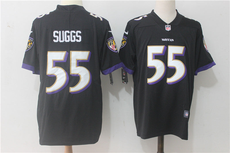 Men's Baltimore Ravens Terrell Suggs Black Game Jersey