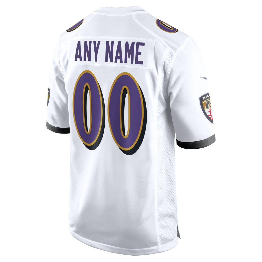 Baltimore Ravens  Custom Game Jersey - White