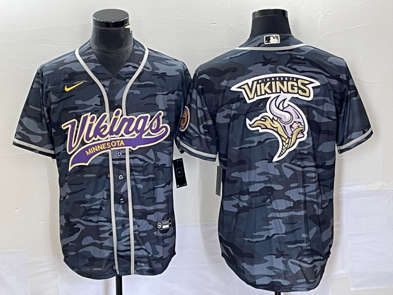 Men's Minnesota Vikings Grey Camouflage Game Jersey1