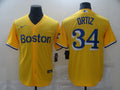 Men's Boston Red Sox David Ortiz #34 Yellow Replica Baseball Jersey1