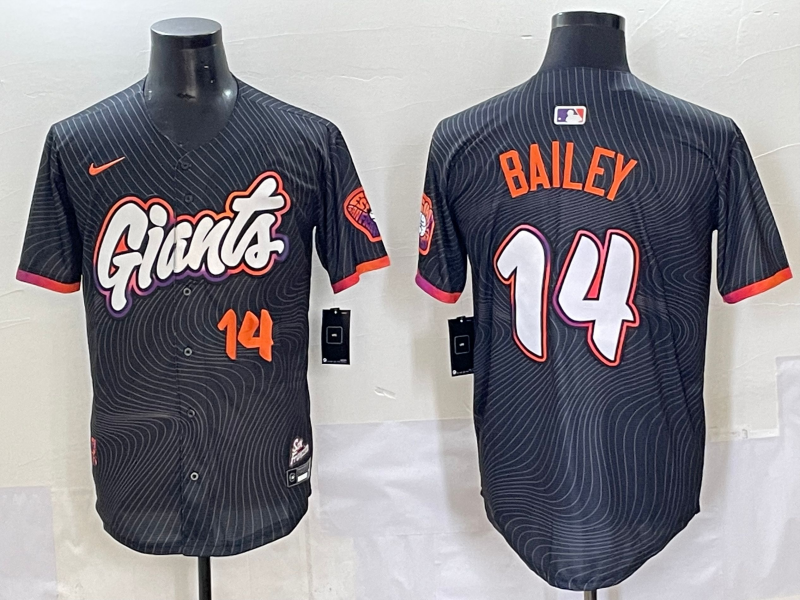 Men's San Francisco Giants Patrick Bailey #14 Anthracite 2025 City Connect Limited Jersey