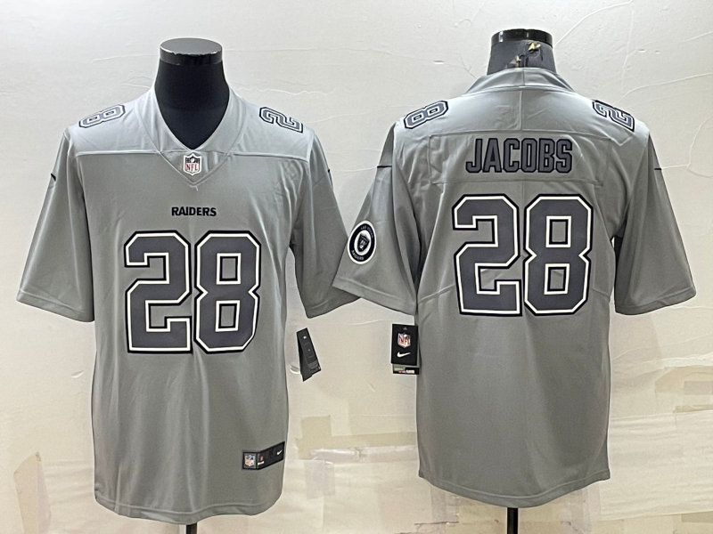 Men's Las Vegas Raiders Josh Jacobs Gray Atmosphere Fashion Game Jersey