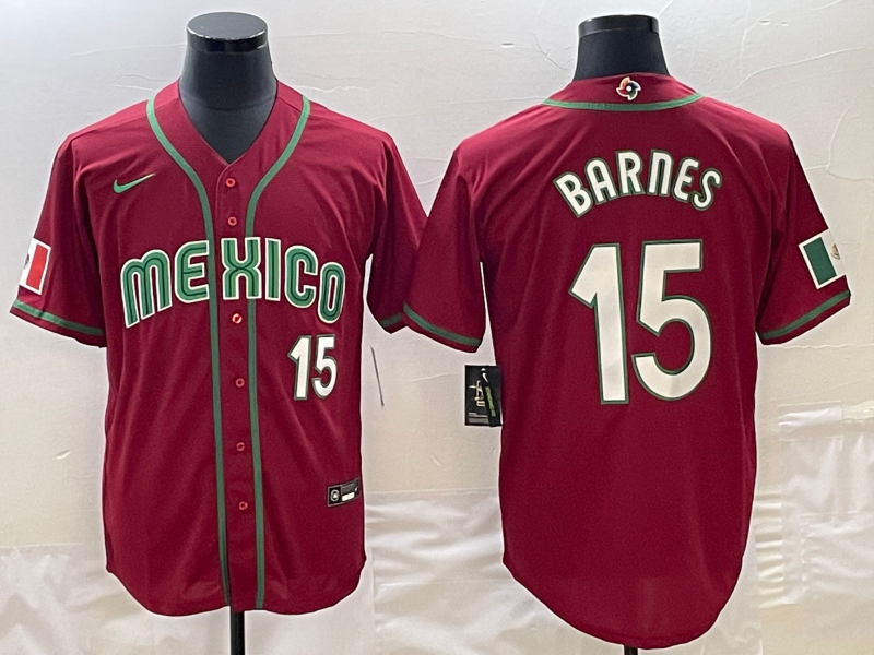 Men's 2023 World Baseball Classic Austin Barnes Mexico Red Jersey