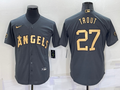 Men's Los Angeles Angels Mike Trout Gray Stitched Jersey