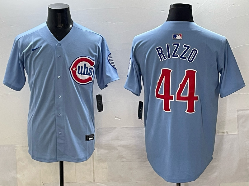 Men's Chicago Cubs Anthony Rizzo #44 Light Blue 2nd Alternate Replica Player Jersey