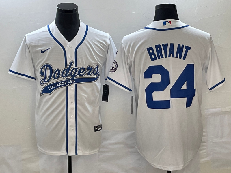 Men's Los Angeles Dodgers Kris Bryant White Player Jersey Joint Edition