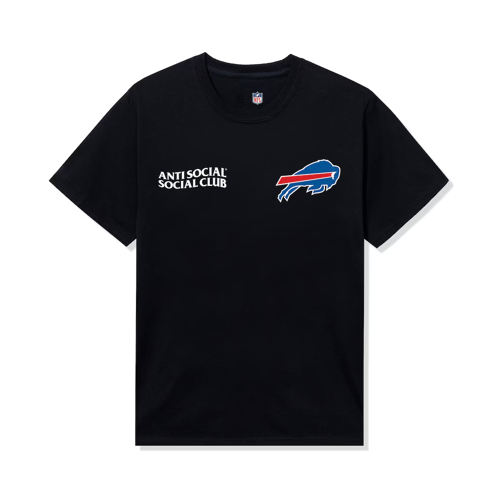 Buffalo Bills AntiSocialSocialClub x  Black Team T-Shirt