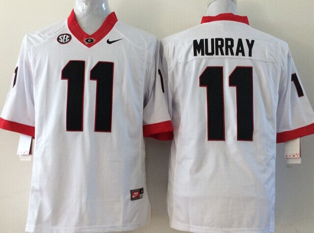 Men's Georgia Bulldogs Aaron Murray White Player Game Jersey