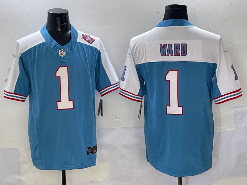 Men's Tennessee Titans Cameron Ward Light Blue Game Jersey