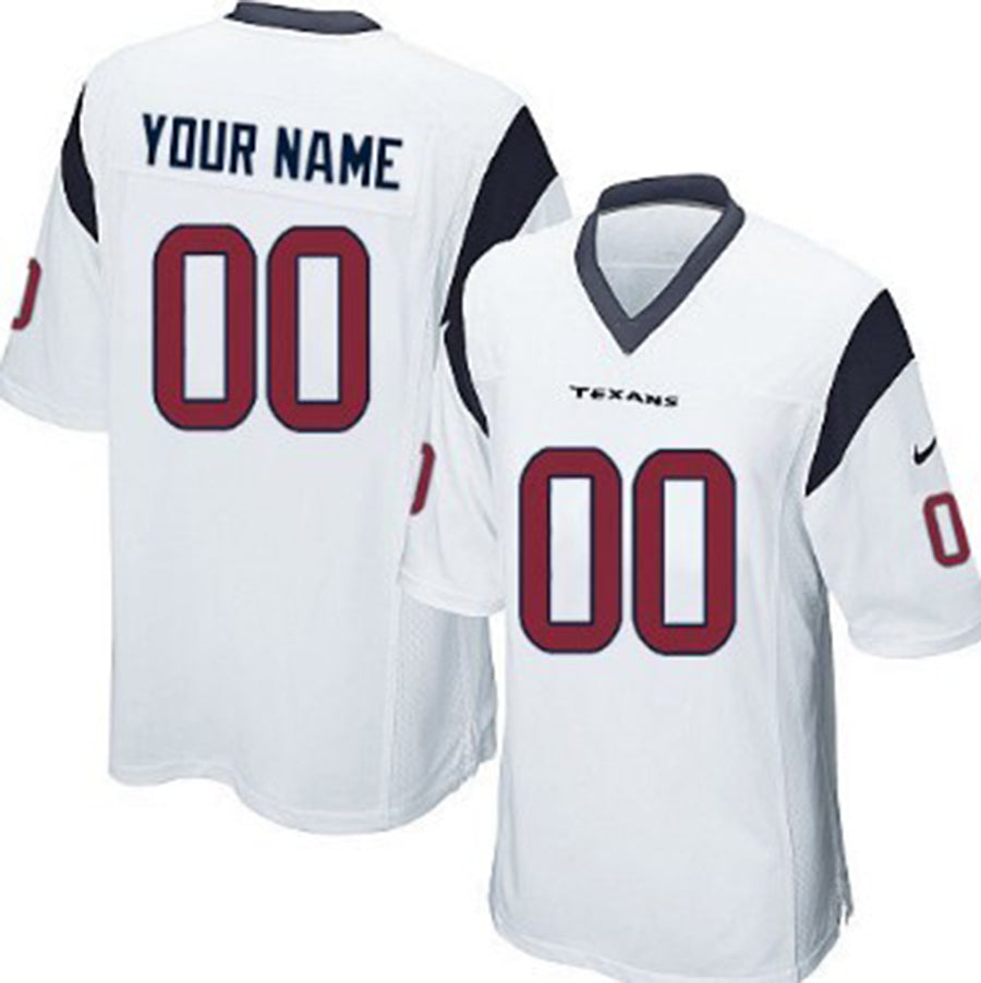 Men's Houston Texans White Custom Game Jersey