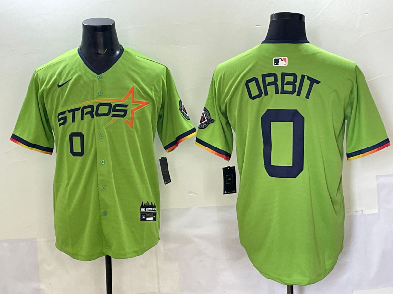 Men's Houston Astros Orbit #0 Green 2025 City Connect Limited Player Jersey