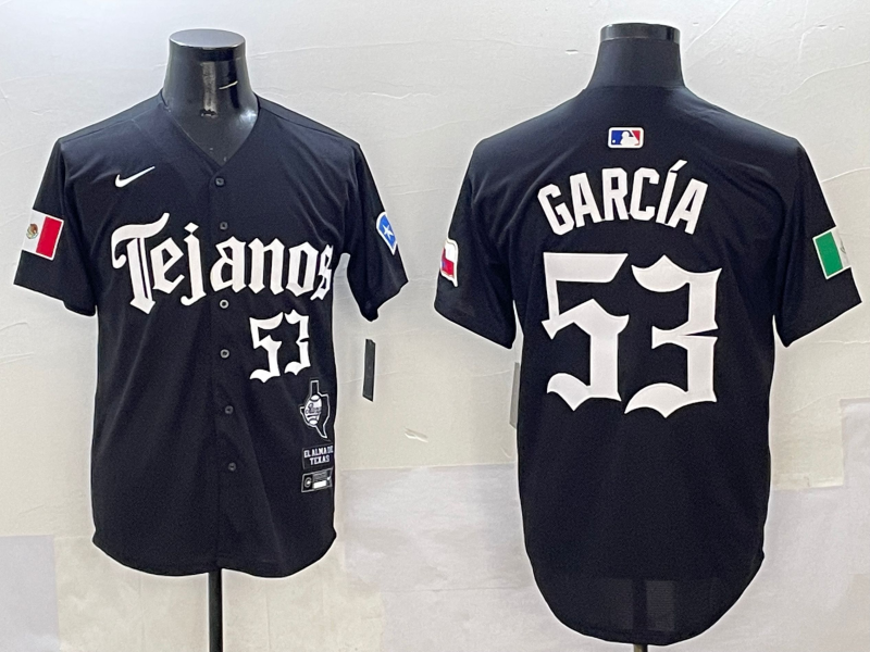 Men's Texas Rangers Adolis Garcia Black Player Jersey