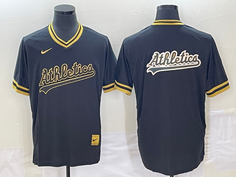 Men's Oakland Athletics Black Replica Player Jersey1