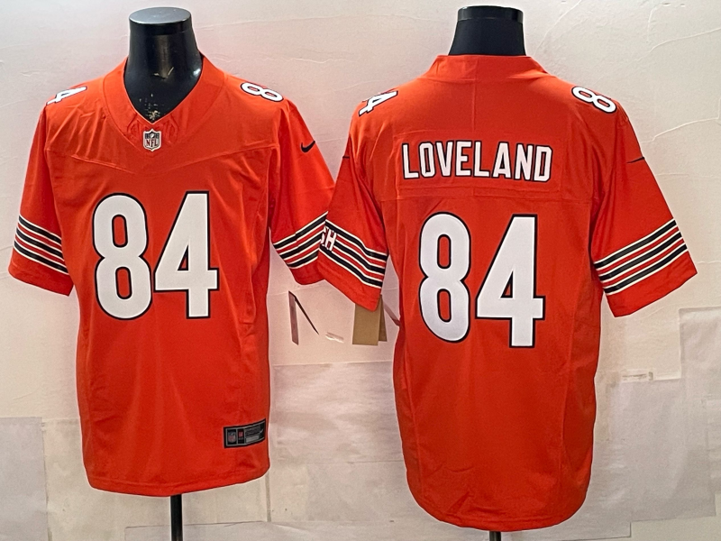Men's Chicago Bears Colston Loveland Orange Alternate Player Game Jersey