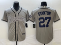 Men's New York Yankees Giancarlo Stanton Gray Player Jersey Joint Edition