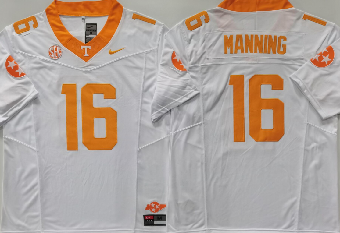 Men's Tennessee Volunteers Manning White Game Jersey