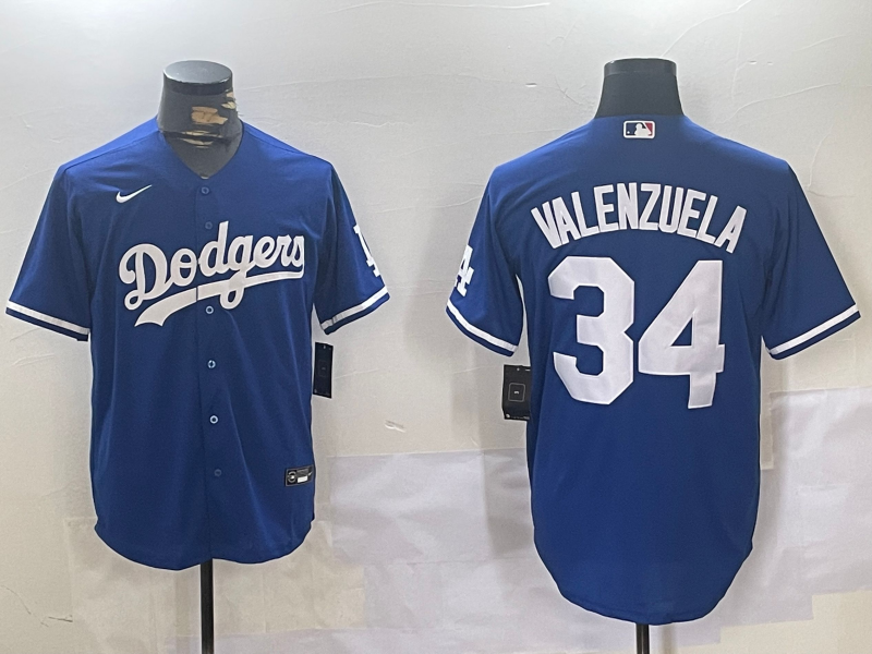 Men's Los Angeles Dodgers Fernando Valenzuela Royal Game Player Jersey