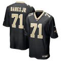 New Orleans Saints Kelvin Banks Jr. Black 2025  Draft First Round Pick Game Jersey