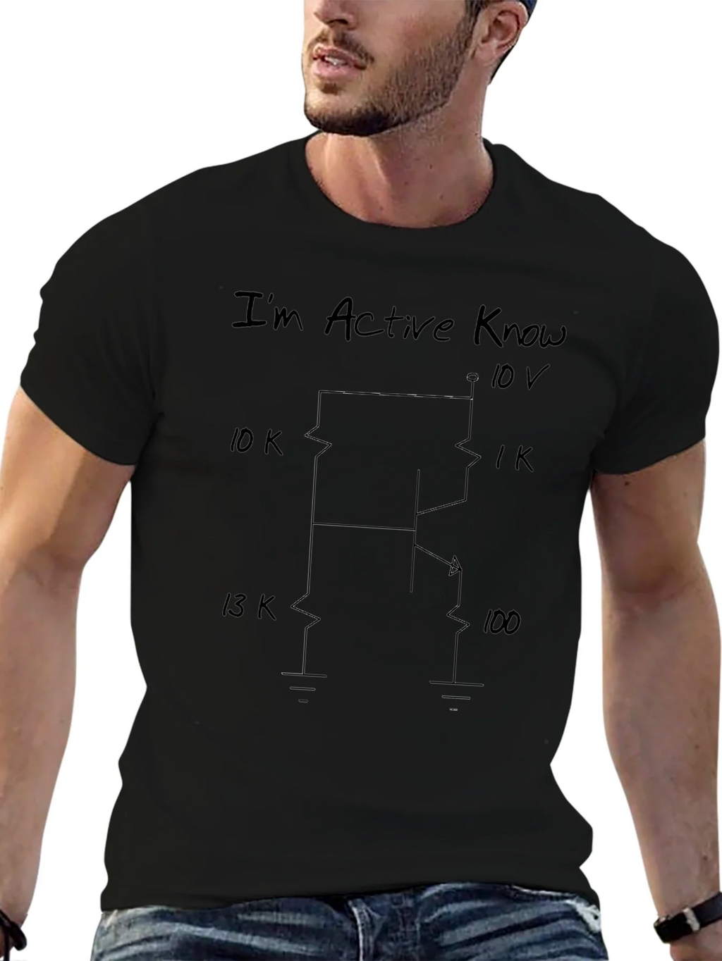 Im Active Know Funny Electronic Humor Graphic T-Shirt