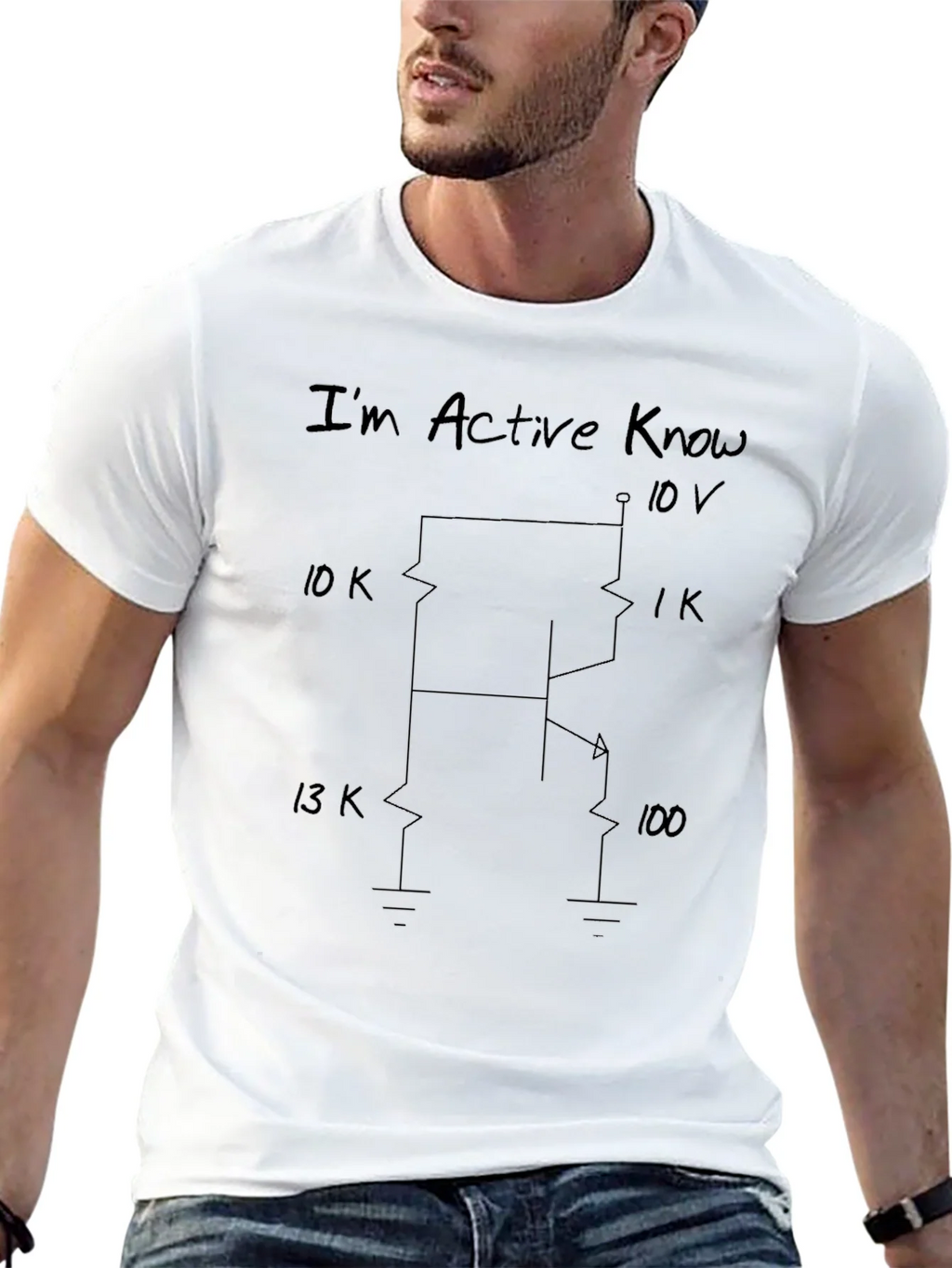 Im Active Know Funny Electronic Humor Graphic T-Shirt