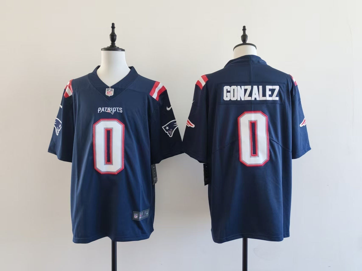 Men's New England Patriots Christian Gonzalez Jersey-Blue