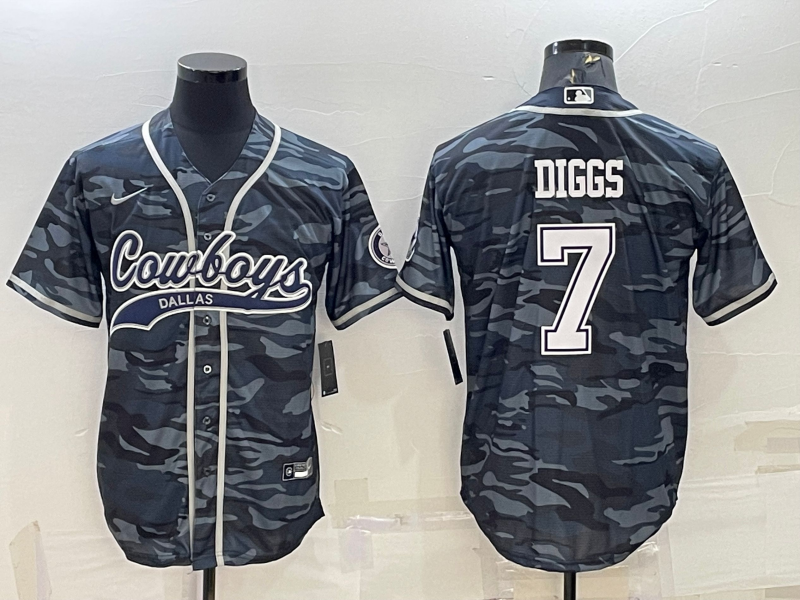 Men's Dallas Cowboys Trevon Diggs Grey Camouflage Player Jersey Joint Edition