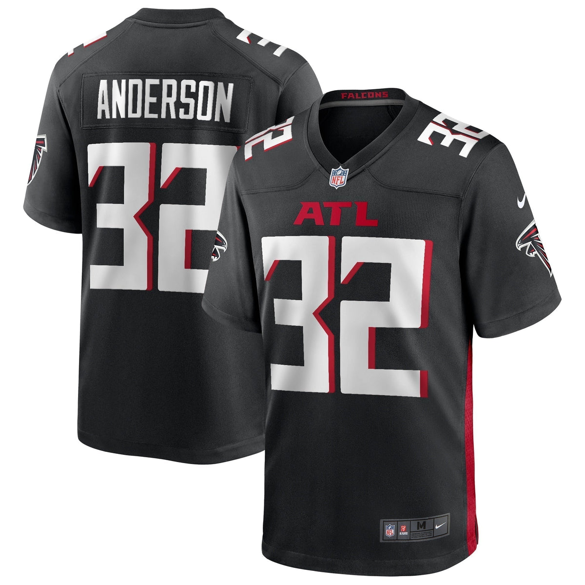 Jamal Anderson Atlanta Falcons  Game Retired   Jersey - Black
