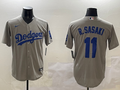 Men's Los Angeles Dodgers Roki Sasaki Gray Replica Game Jersey