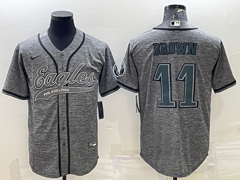 Men's Philadelphia Eagles A.J. Brown Gray Player Jersey Joint Edition