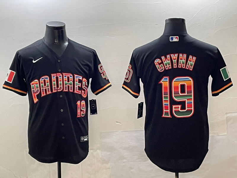 Men's San Diego Padres Tony Gwynn Black Game Player Jersey