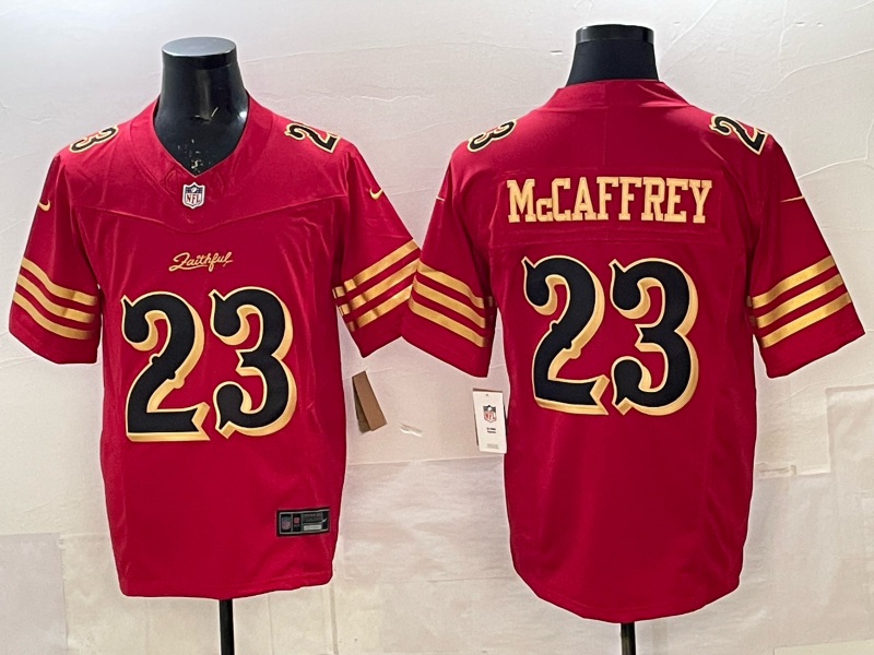 Men's San Francisco 49ers Christian McCaffrey Red 2025 Rivalries Collection Game Jersey