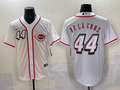 Men's Cincinnati Reds Elly De La Cruz #44 White 2025  Speedway Classic Home Replica Jersey