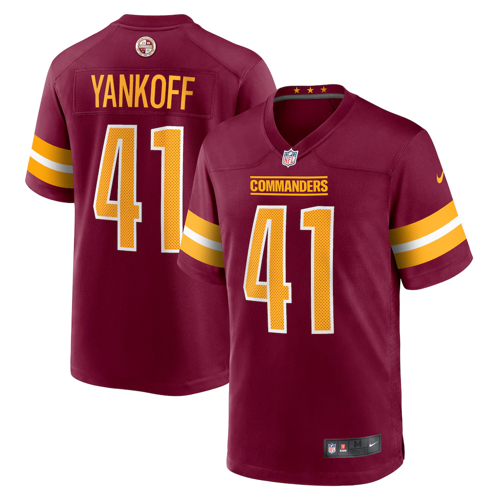 Men's  Colson Yankoff Burgundy Washington Commanders Game Jersey