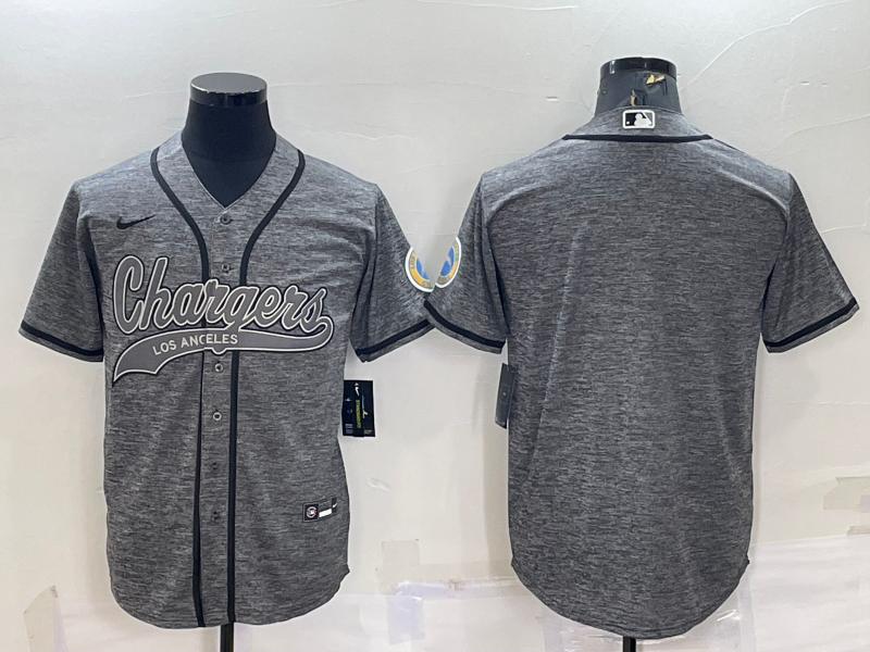 Men's Los Angeles Chargers Gray Blank Jersey1
