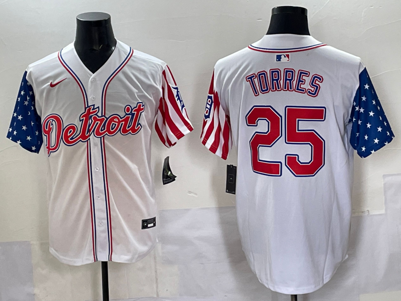 Men's Detroit Tigers Gleyber Torres White Limited Player Jersey