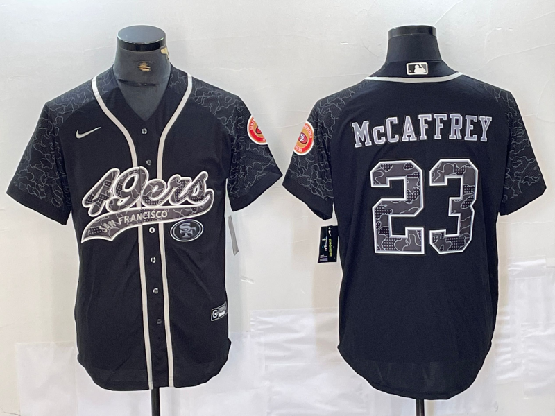 Men's San Francisco 49ers Christian McCaffrey Black RFLCTV Limited Jersey Joint Edition