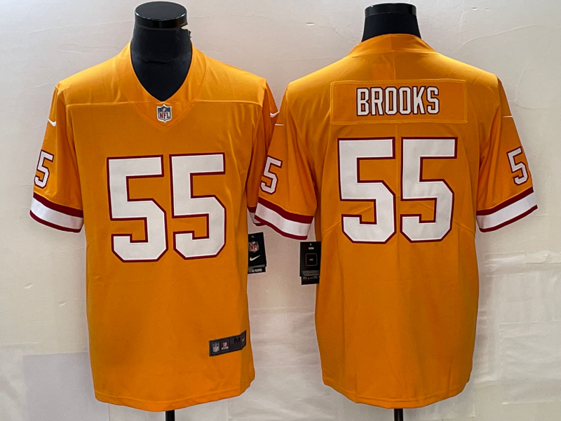 Men's Tampa Bay Buccaneers Derrick Brooks Orange Throwback Game Jersey