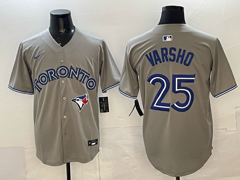 Men's Toronto Blue Jays Daulton Varsho #25 Gray Player Jersey