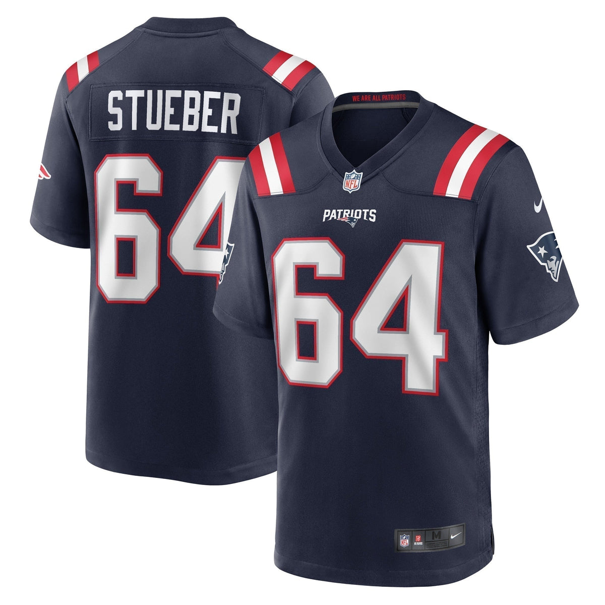 Andrew Stueber New England Patriots  Game   Jersey - Navy