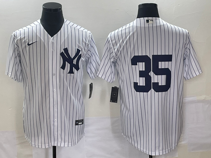 Men's New York Yankees Cody Bellinger #35 White Replica Player Name Jersey1