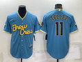 Men's Milwaukee Brewers Rowdy Tellez Blue Stitched Jersey