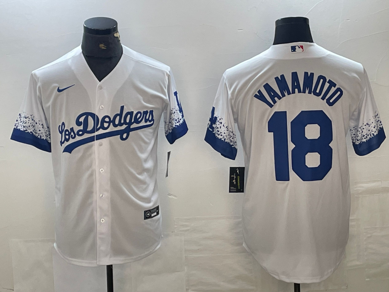 Men's Los Angeles Dodgers Yoshinobu Yamamoto White Replica Player Jersey