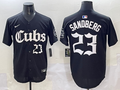 Men's Chicago Cubs Ryne Sandberg #23 Black Replica Player Jersey