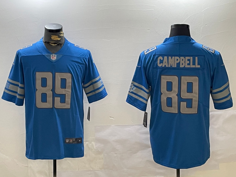 Men's Detroit Lions Dan Campbell Blue Game Jersey