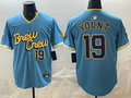 Men's Milwaukee Brewers Robin Yount #19 Powder Blue City Connect Replica Player Jersey