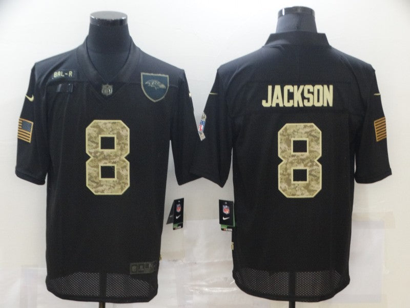 Men's Baltimore Ravens #8 Lamar Jackson Black Player Game Jersey1